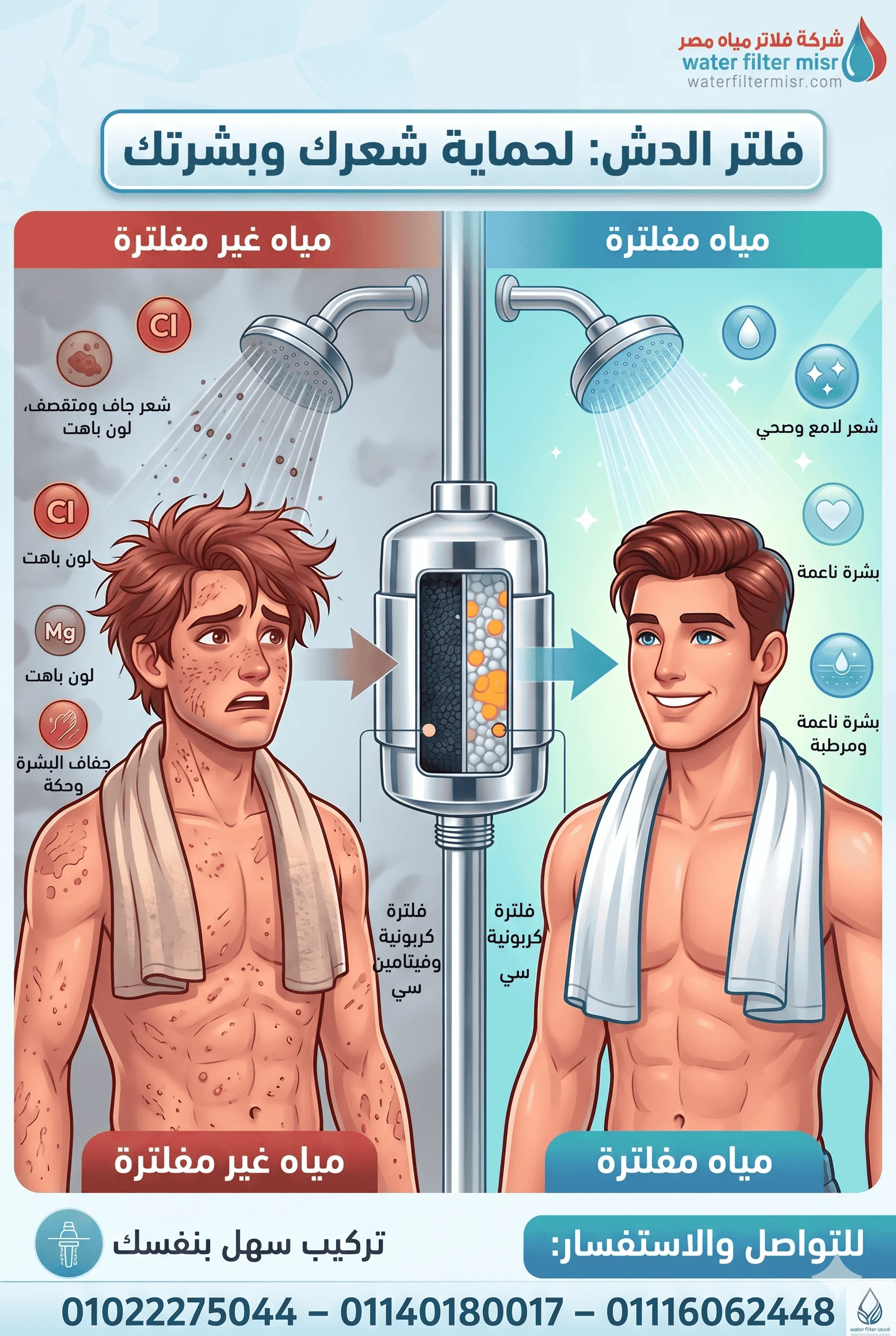 فلتر الدش لماذا تحتاج الية لحماية شعرك وبشرتك