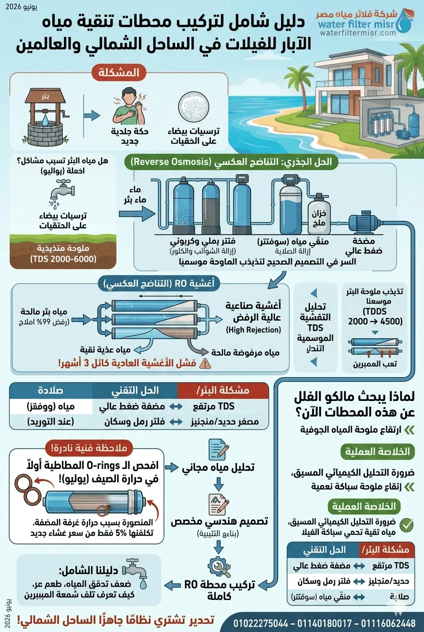 دليلك الشامل لتركيب محطات تنقية مياة الابار للفلل فى الساحل الشمالى والعالمين