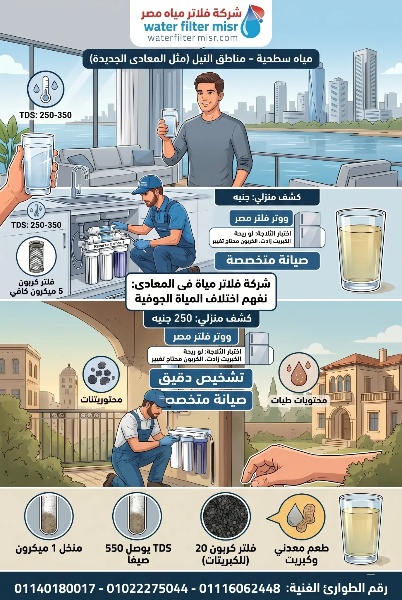 شركة فلاتر مياة فى المعادى