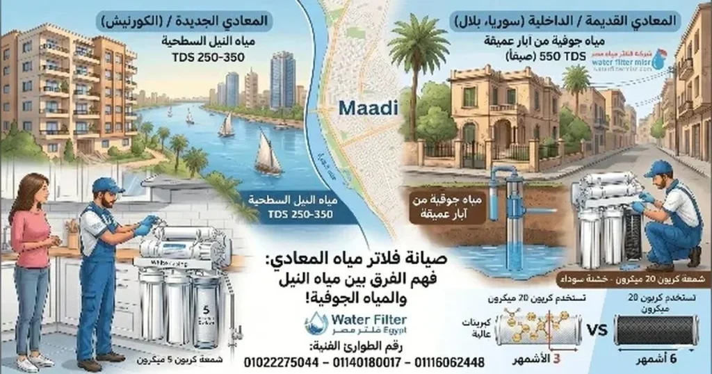 شركة صيانة فلاتر مياة فى المعادى